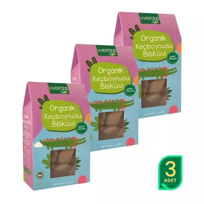 Wefood Kids Organik Keçiboynuzlu Bisküvi (55 gr) 3'lü Set (1)