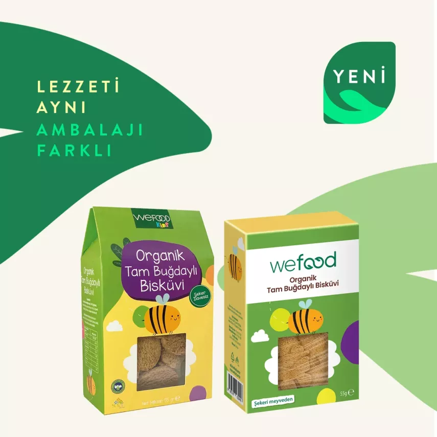 Wefood Kids Organik Tam Buğdaylı Bisküvi (55 gr) 3'lü Set - 4