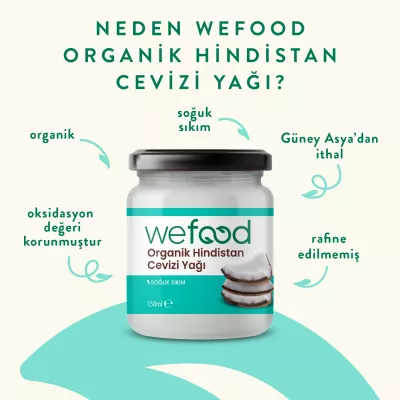 Wefood Organik Hindistan Cevizi Yağı (Soğuk Sıkım) 150 ml 3'lü Set - 3