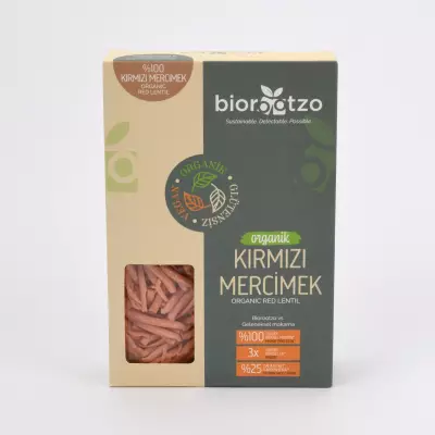 Biorootzo Artizan Kırmızı Mercimek Unlu Makarna Casarecce Glütensiz Vegan (200 gr) (1)