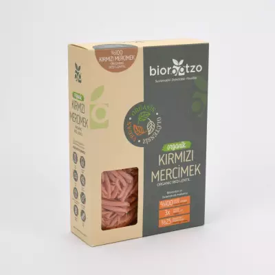 Biorootzo Artizan Kırmızı Mercimek Unlu Makarna Casarecce Glütensiz Vegan (200 gr)
