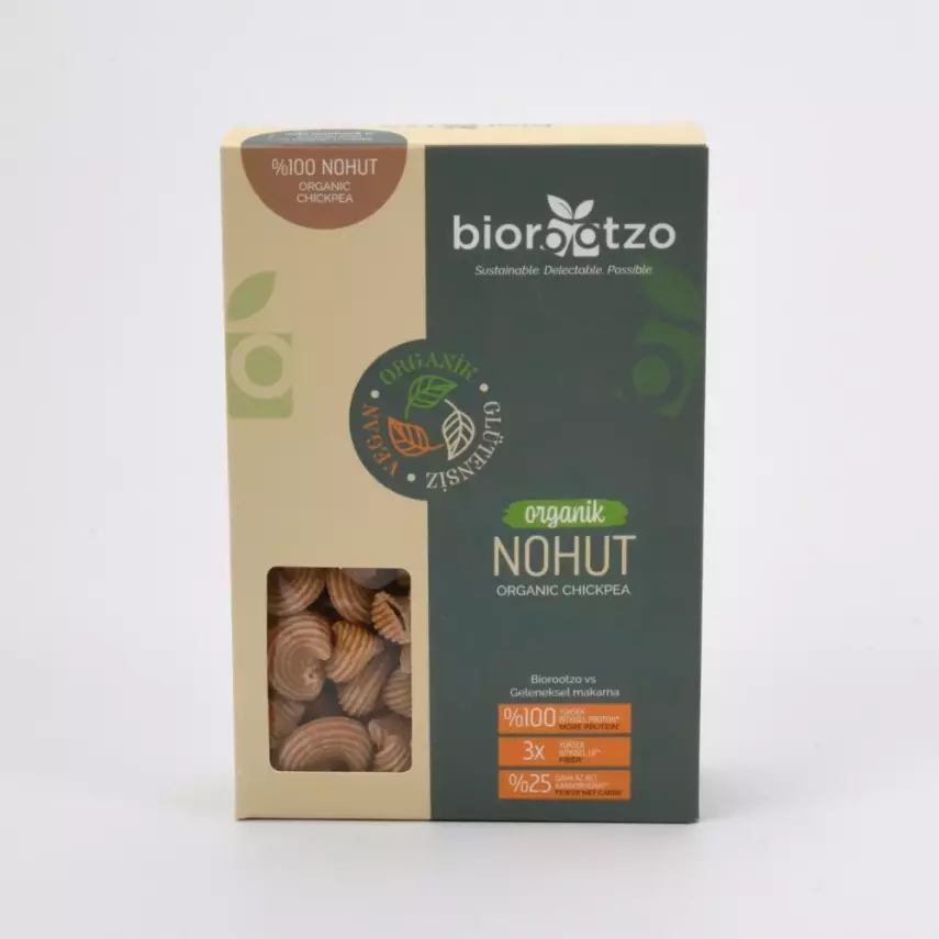 Biorootzo Artizan Nohut Unlu Mantı Makarna Pipe Rigate Glütensiz Vegan (200 gr) - 2