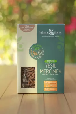 Biorootzo Artizan Makarna Bronz Kalıp Glütensiz ve Vegan Yeşil Mercimek Makarnası 200 g