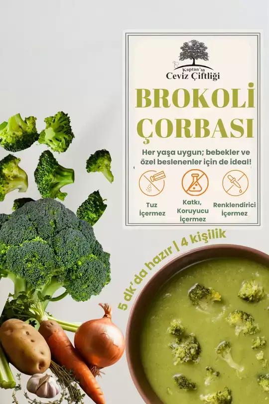 Kaptan'ın Ceviz Çiftliği Brokoli Çorbası - 4 Porsiyon (50 gr) - 1