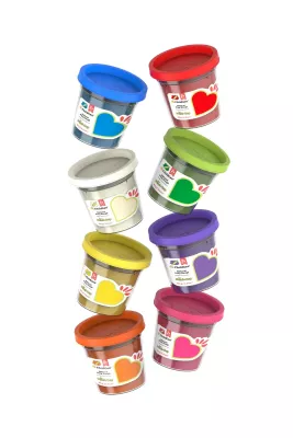 ChildGen Doğal Oyun Hamuru Mini-Cup 8'li Set (Kırmızı & Turuncu & Mavi & Yeşil & Sarı & Pembe & Beyaz & Mor) (8x65 gr) - 3