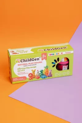 ChildGen Doğal Oyun Hamuru Mini-Cup 8'li Set (Kırmızı & Turuncu & Mavi & Yeşil & Sarı & Pembe & Beyaz & Mor) (8x65 gr) - 4