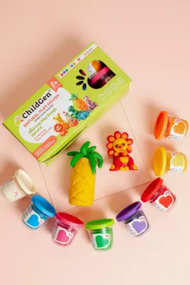 ChildGen Doğal Oyun Hamuru Mini-Cup 8'li Set (Kırmızı & Turuncu & Mavi & Yeşil & Sarı & Pembe & Beyaz & Mor) (8x65 gr) - 7