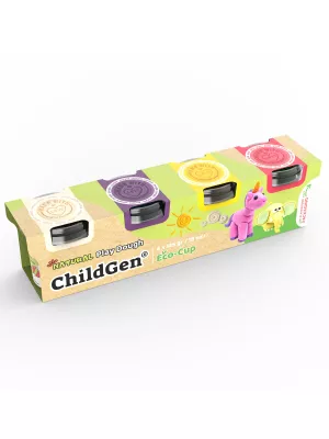ChildGen Doğal Oyun Hamuru Unicorn Set (Pembe & Sarı & Mor & Beyaz)