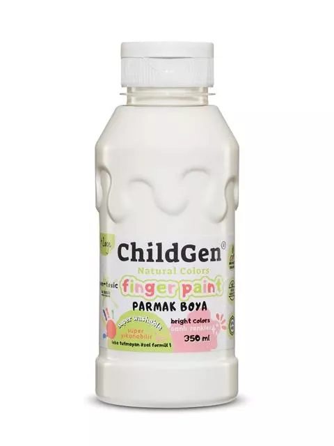 ChildGen Süper Yıkanabilir Parmak Boyası Beyaz (350 ml) - 1