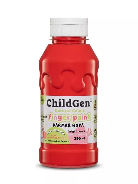 ChildGen Süper Yıkanabilir Parmak Boyası Kırmızı (350 ml) - 1