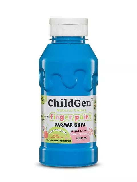 ChildGen Süper Yıkanabilir Parmak Boyası Mavi (350 ml) - 1