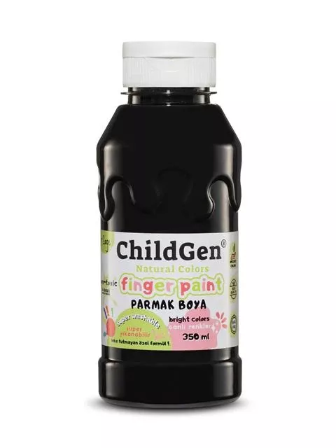 ChildGen Süper Yıkanabilir Parmak Boyası Siyah (350 ml) - 1