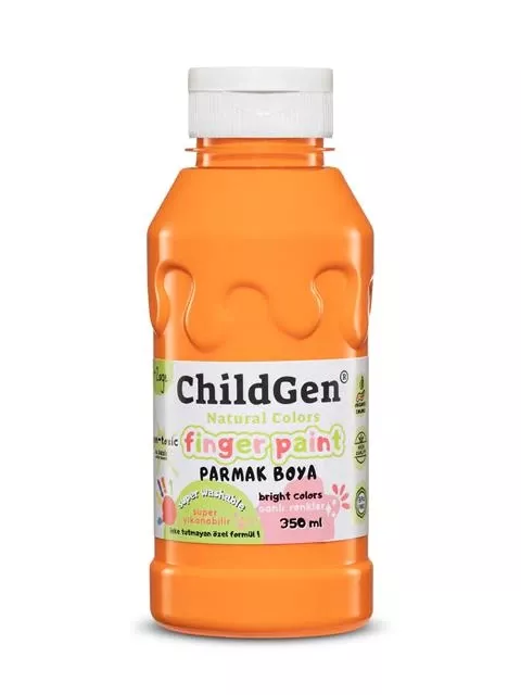 ChildGen Süper Yıkanabilir Parmak Boyası Turuncu (350 ml) - 1