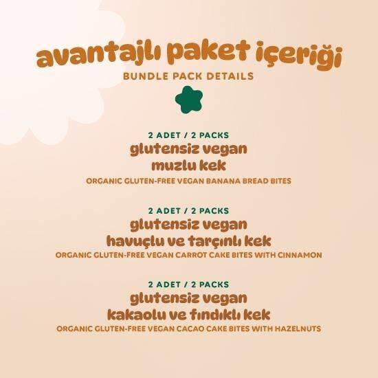 Humm Organik Kek 6'lı Set (Muzlu & Havuçlu ve Tarçınlı & Kakaolu ve Fındıklı) - 3