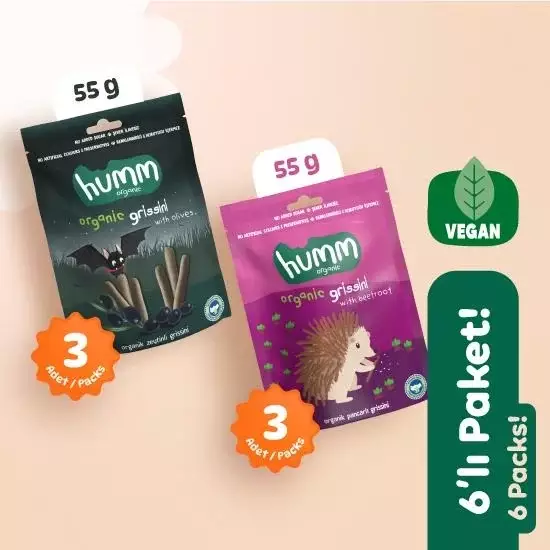 Humm Organik Grissini 6'lı Set (Zeytinli & Pancarlı) - 1