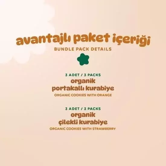 Humm Organik Kurabiye 6'lı Set (Portakallı & Çilekli) - 3