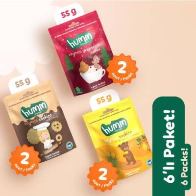 Humm Organik Kurabiye 6'lı Set (Tahinli ve Pekmezli & Zencefilli ve Tarçınlı & Ballı ve Kinoalı)