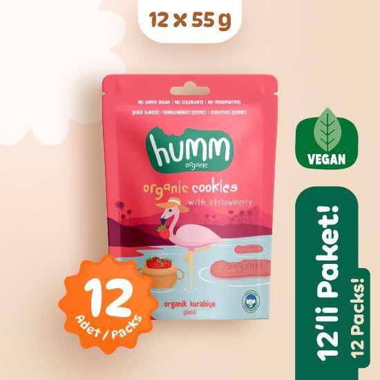 Humm Organik Çilekli Kurabiye 12'li Set - 1
