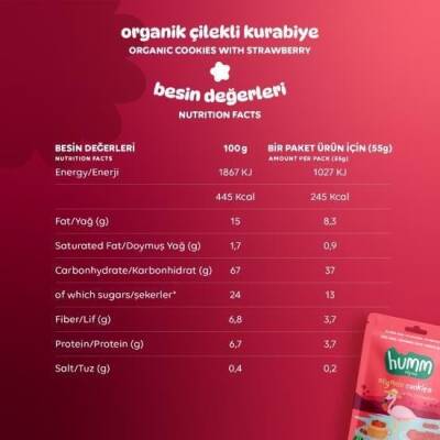 Humm Organik Çilekli Kurabiye 12'li Set - 3