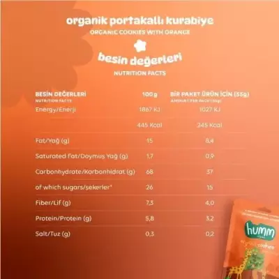 Humm Organik Portakallı Kurabiye 12'li Set - 3