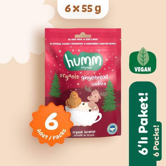 Humm Organik Zencefilli ve Tarçınlı Kurabiye 6'lı Set - 1