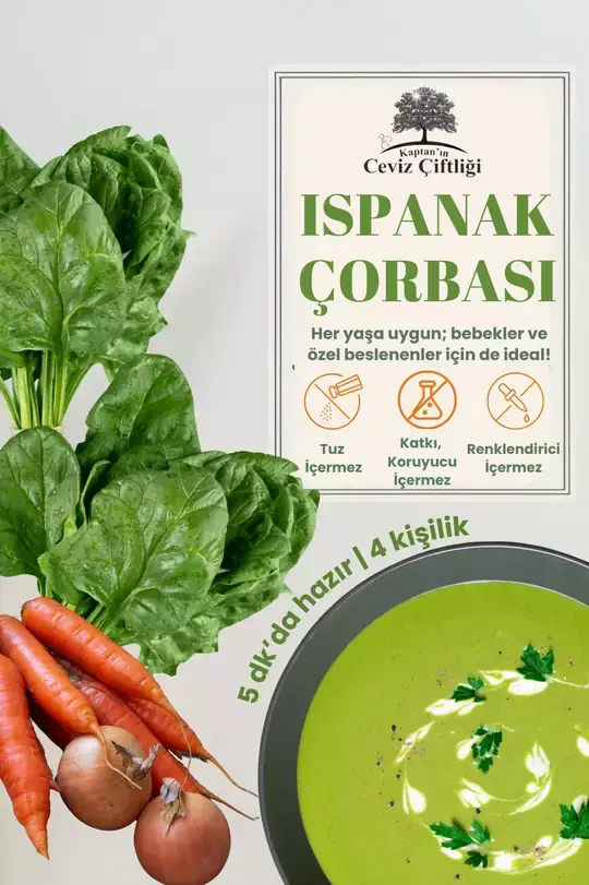 Kaptan'ın Ceviz Çiftliği Ispanak Çorbası - 4 Porsiyon (50 gr) - 1