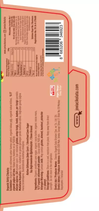 Jovia Organik Sütlü Çikolata (Çocuk) 40 gr - 2