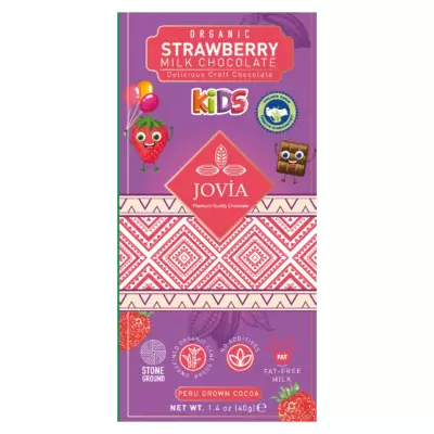 Jovia Organik Çilekli Sütlü Çikolata (Çocuk) 40 gr