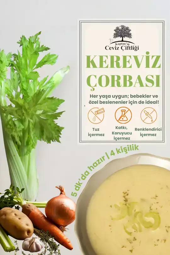 Kaptan'ın Ceviz Çiftliği Kereviz Çorbası  - 4 Porsiyon (50 gr) - 1
