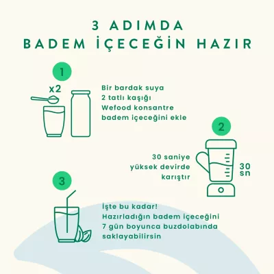 Wefood Konsantre Badem İçeceği (%100 Badem) 240 gr - 5