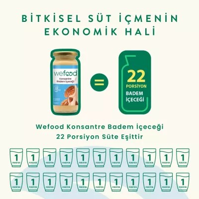 Wefood Konsantre Badem İçeceği (%100 Badem) 240 gr - 6