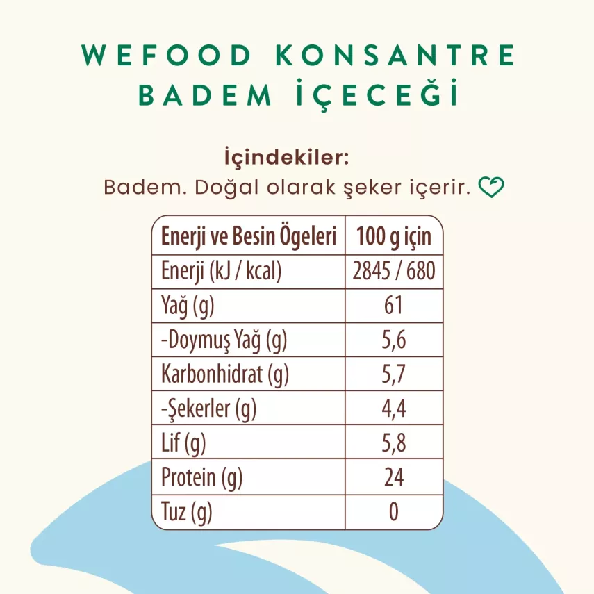Wefood Konsantre Badem İçeceği (%100 Badem) 240 gr - 7