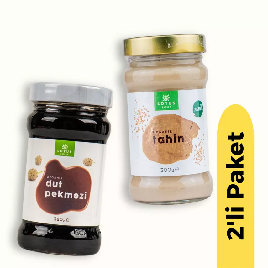 Lotus Natura Organik Dut Pekmezi (380 gr) ve Organik Tahin (300 gr) 2'li Set - 1