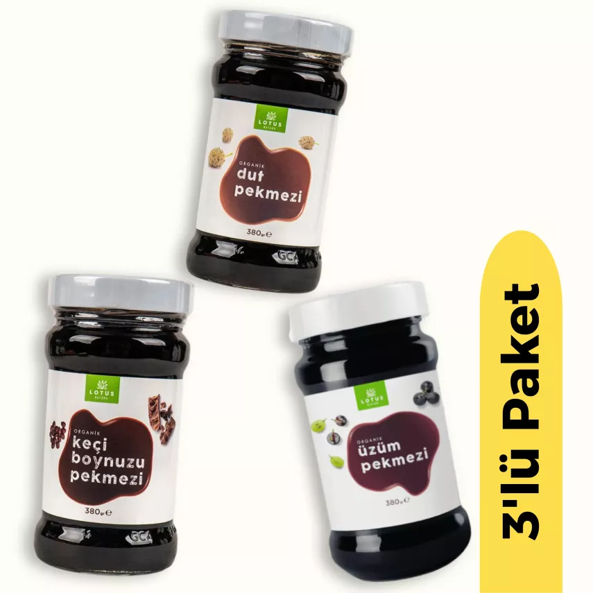 Lotus Natura Organik Keçiboynuzu & Dut & Üzüm Pekmezi 3'lü Set - 1