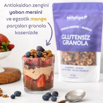 Naturiga Yaban Mersini & Mango Granola Glutensiz (250 gr) (1)
