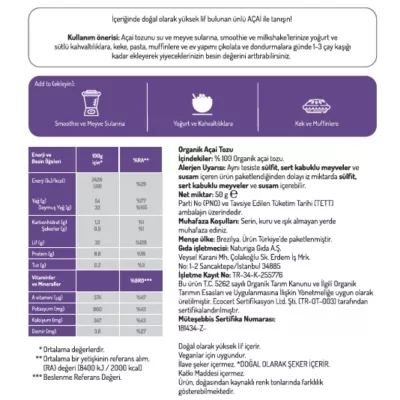 Naturiga Organik Açai Tozu (50 gr) - 3