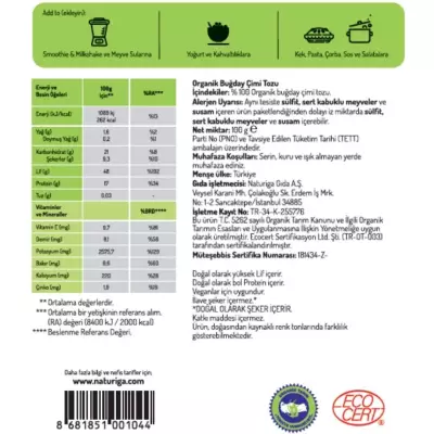 Naturiga Organik Buğday Çimi Tozu (100gr) (1)