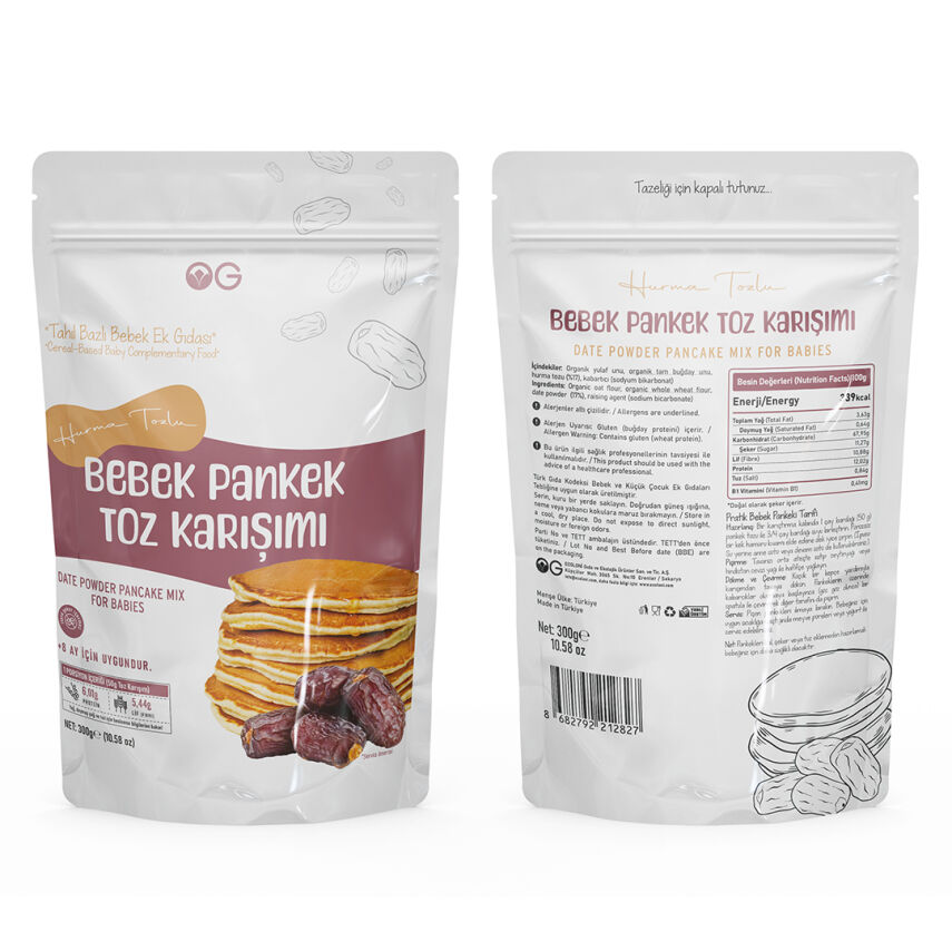 OG Natural Hurma Tozlu Bebek Pankek Toz Karışımı +8 Ay (300 gr) - 3