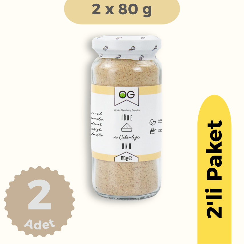 OG Natural İğde ve Çekirdeği Unu (80 gr) 2'li Set - 1
