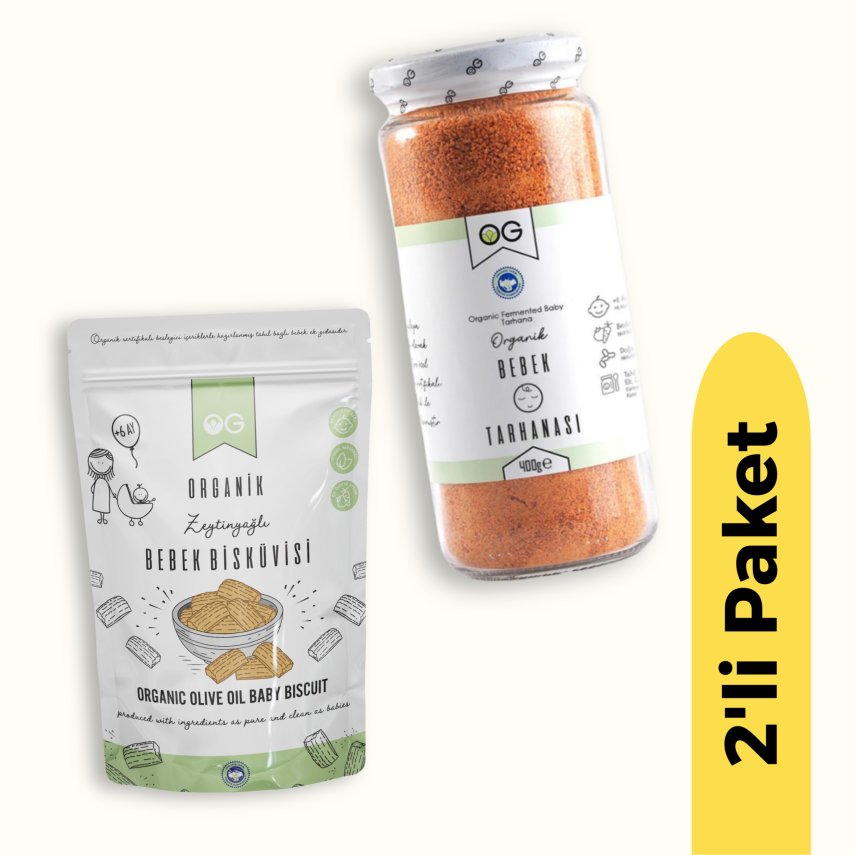 OG Natural Organik Bebek Tarhanası ve Organik Zeytinyağlı Bebek Bisküvi 2'li Set +6 Ay - 1