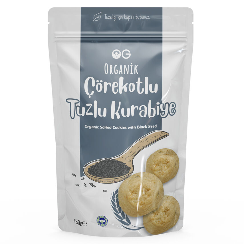 OG Natural Organik Çörekotlu Tuzlu Kurabiye (150 gr) - 1