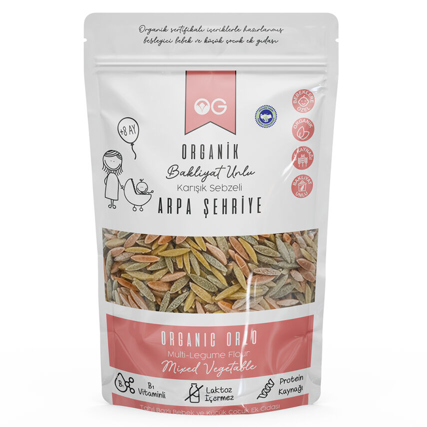 OG Natural Organik Karışık Sebzeli Bakliyat Unlu Arpa Şehriye +8 Ay (250 gr) - 2
