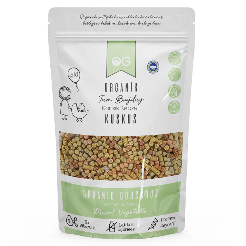 OG Natural Organik Karışık Sebzeli Tam Buğday Bebek Kuskus +8 Ay (250 gr) - 2