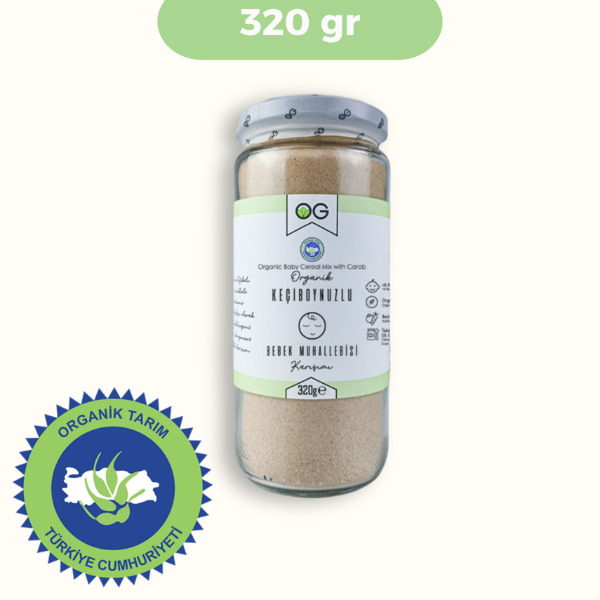 OG Natural Organik Keçiboynuzlu Bebek Muhallebisi Karışımı +8 Ay (320 gr) - 1