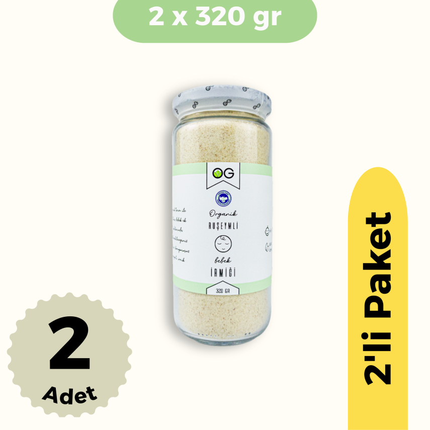 OG Natural Organik Ruşeymli Bebek İrmiği (320 gr) 2'li Set - 1