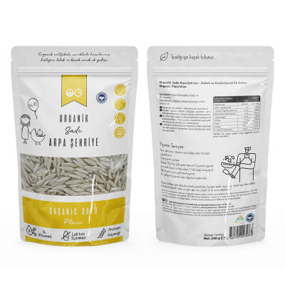 OG Natural Organik Sade Arpa Şehriye (Sütsüz, Yumurtasız) +6 Ay 250 gr (1)
