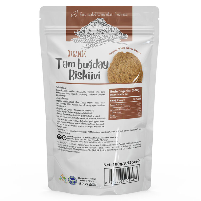 OG Natural Organik Tam Buğday Bisküvi (100 gr) - 2