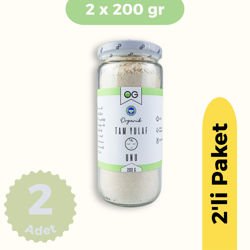 OG Natural Organik Tam Yulaf Unu 2'li Set +6 Ay (200 gr) - 1