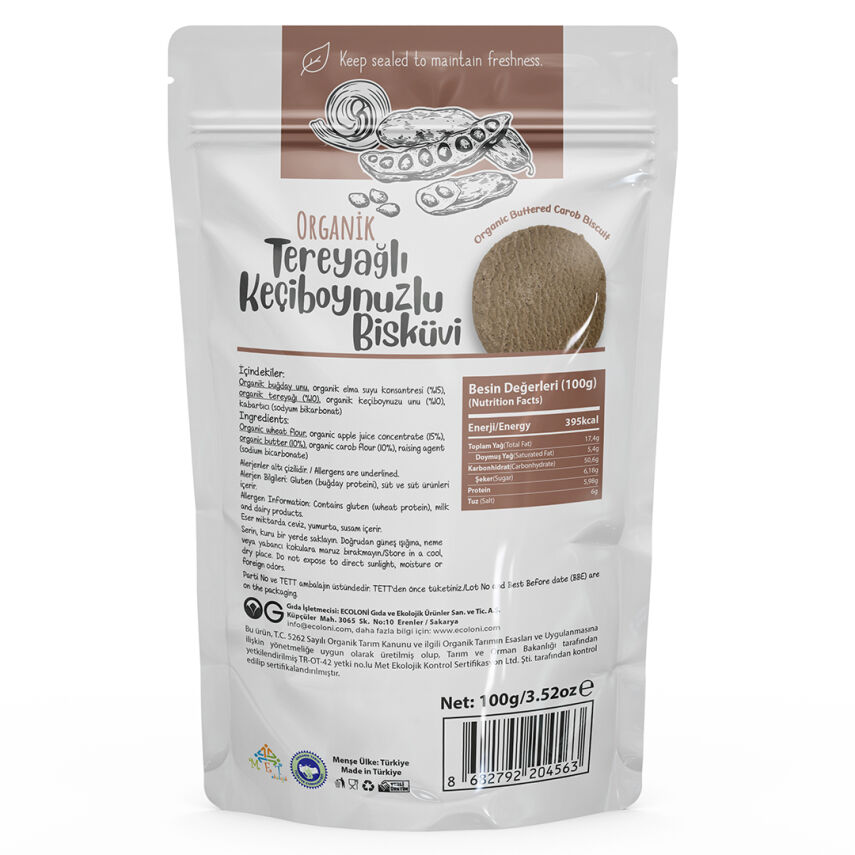 OG Natural Organik Tereyağlı Keçiboynuzlu Bisküvi (100 gr) - 2