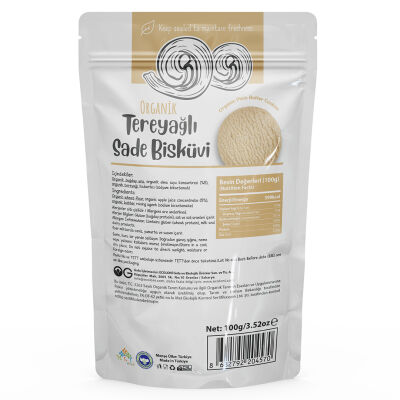 OG Natural Organik Tereyağlı Sade Bisküvi (100 gr) (1)